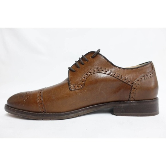 JOHNSTON & MURPHY Men Dress Shoes Halford Brown 10M-US/9UK Cap-Toe Brogued Derby main image 8